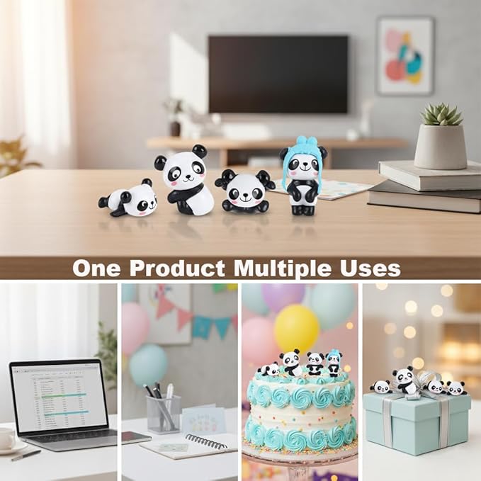 Resin Panda Valentine Decoration (Pack of 4)