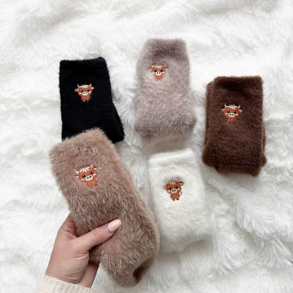 Fuzzy Cow Socks Pack