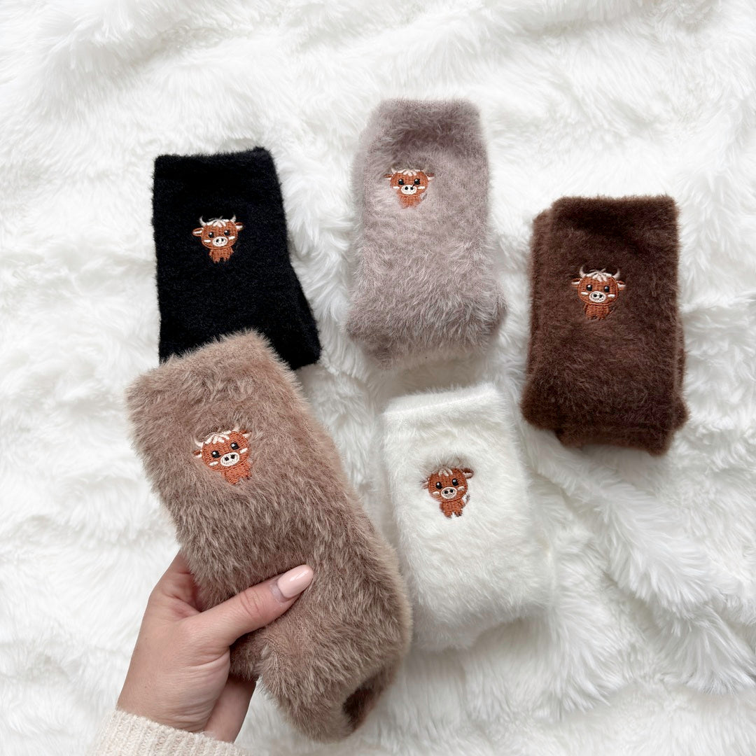 Fuzzy Cow Socks Pack